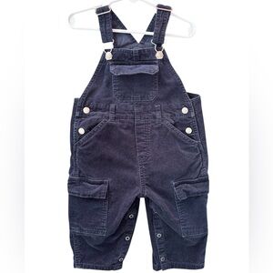 BABY GAP Velvet Overall Suspenders 18-24 months Navy Blue